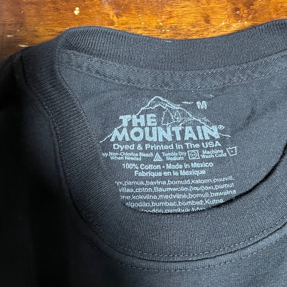 The Mountain Black Graphic Tee with Bear and Historical Figure - Picture 4 of 5